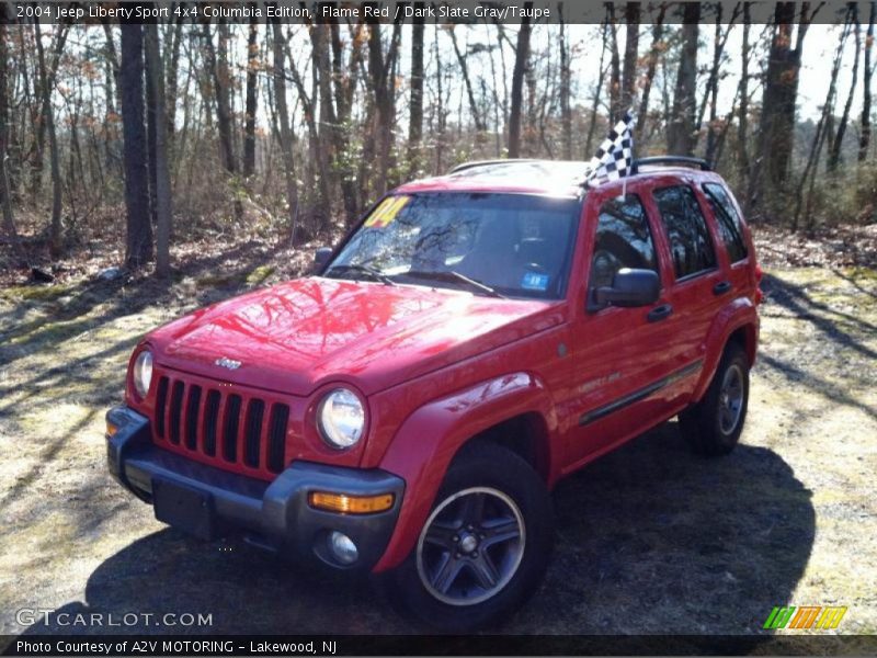 Flame Red / Dark Slate Gray/Taupe 2004 Jeep Liberty Sport 4x4 Columbia Edition