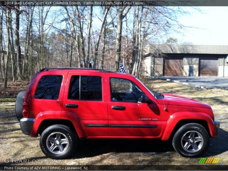 Flame Red / Dark Slate Gray/Taupe 2004 Jeep Liberty Sport 4x4 Columbia Edition