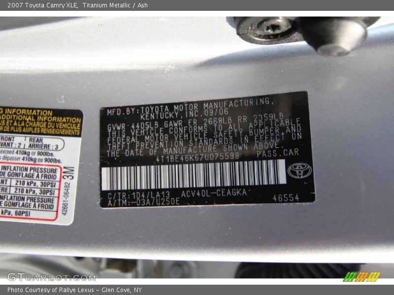 Titanium Metallic / Ash 2007 Toyota Camry XLE