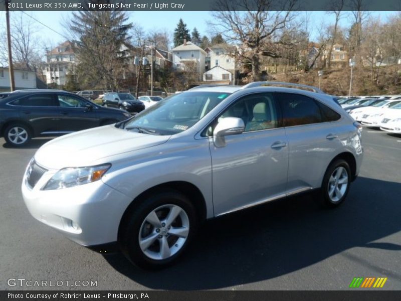 Tungsten Silver Pearl / Light Gray 2011 Lexus RX 350 AWD