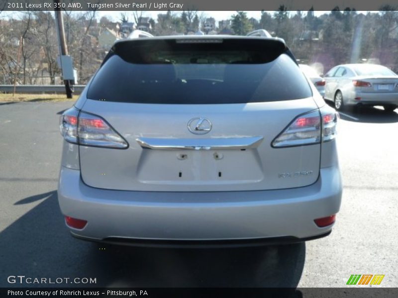 Tungsten Silver Pearl / Light Gray 2011 Lexus RX 350 AWD