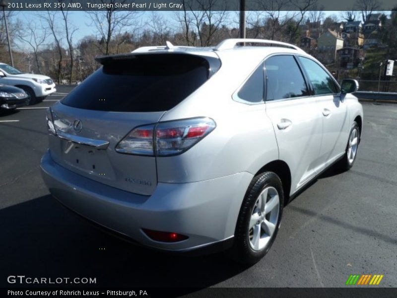 Tungsten Silver Pearl / Light Gray 2011 Lexus RX 350 AWD