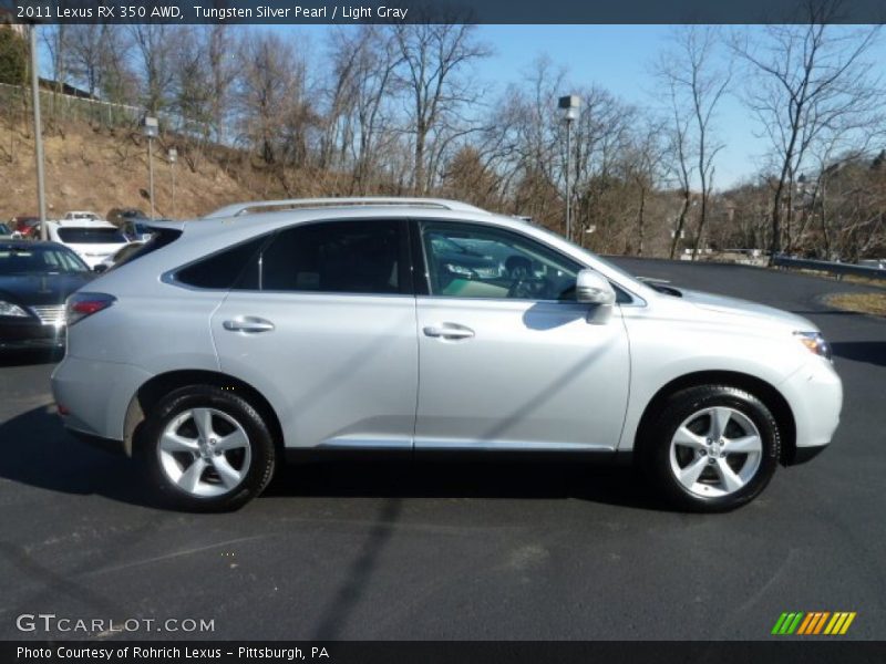 Tungsten Silver Pearl / Light Gray 2011 Lexus RX 350 AWD