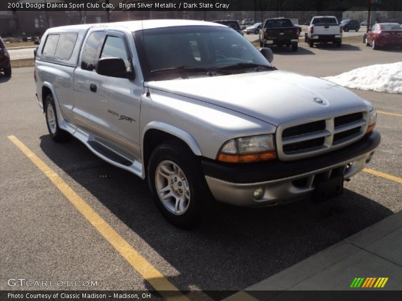 Bright Silver Metallic / Dark Slate Gray 2001 Dodge Dakota Sport Club Cab