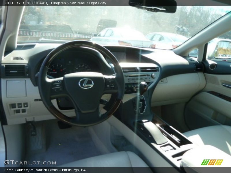 Tungsten Silver Pearl / Light Gray 2011 Lexus RX 350 AWD