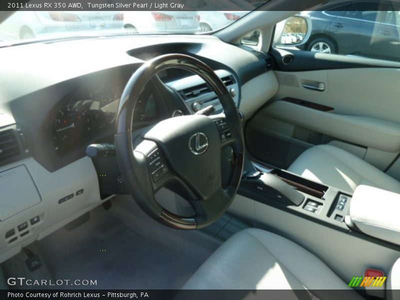 Tungsten Silver Pearl / Light Gray 2011 Lexus RX 350 AWD