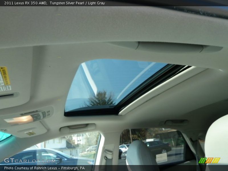 Tungsten Silver Pearl / Light Gray 2011 Lexus RX 350 AWD