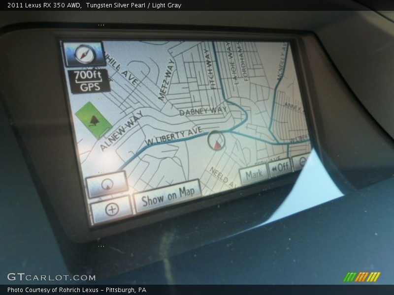 Tungsten Silver Pearl / Light Gray 2011 Lexus RX 350 AWD