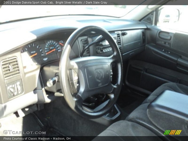 Bright Silver Metallic / Dark Slate Gray 2001 Dodge Dakota Sport Club Cab