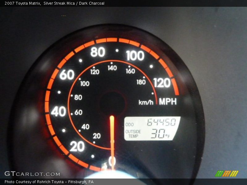 Silver Streak Mica / Dark Charcoal 2007 Toyota Matrix