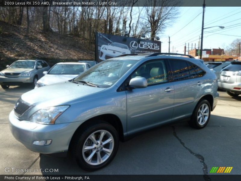 Breakwater Blue Metallic / Light Gray 2009 Lexus RX 350 AWD