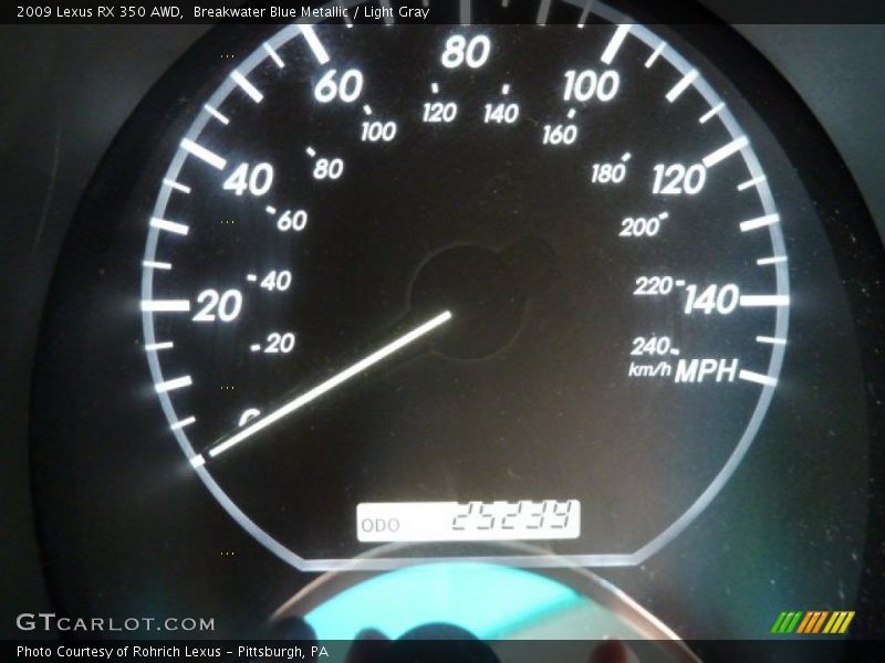 Breakwater Blue Metallic / Light Gray 2009 Lexus RX 350 AWD