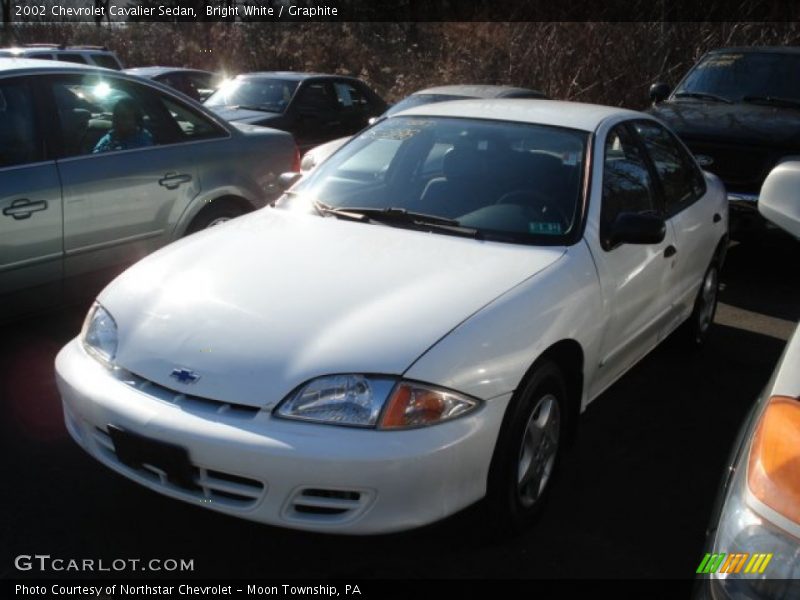 Bright White / Graphite 2002 Chevrolet Cavalier Sedan