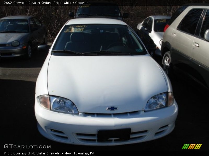 Bright White / Graphite 2002 Chevrolet Cavalier Sedan