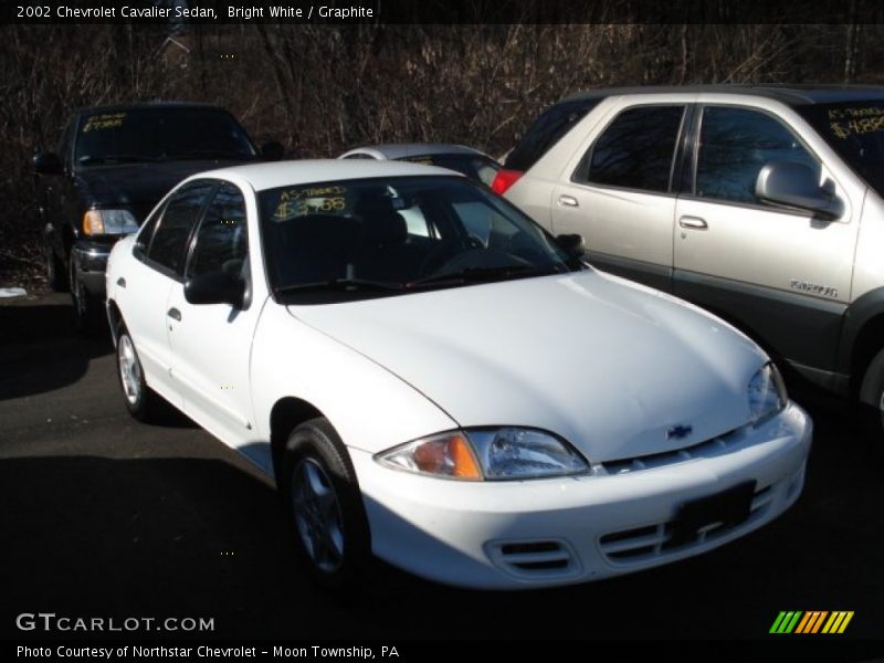 Bright White / Graphite 2002 Chevrolet Cavalier Sedan