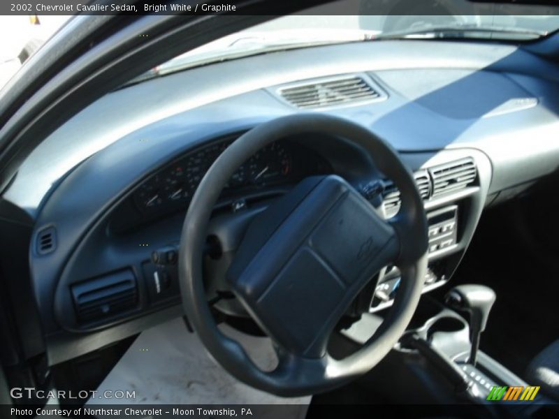 Bright White / Graphite 2002 Chevrolet Cavalier Sedan