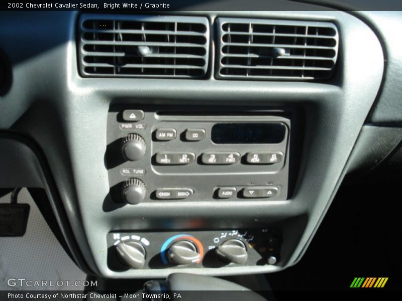 Bright White / Graphite 2002 Chevrolet Cavalier Sedan