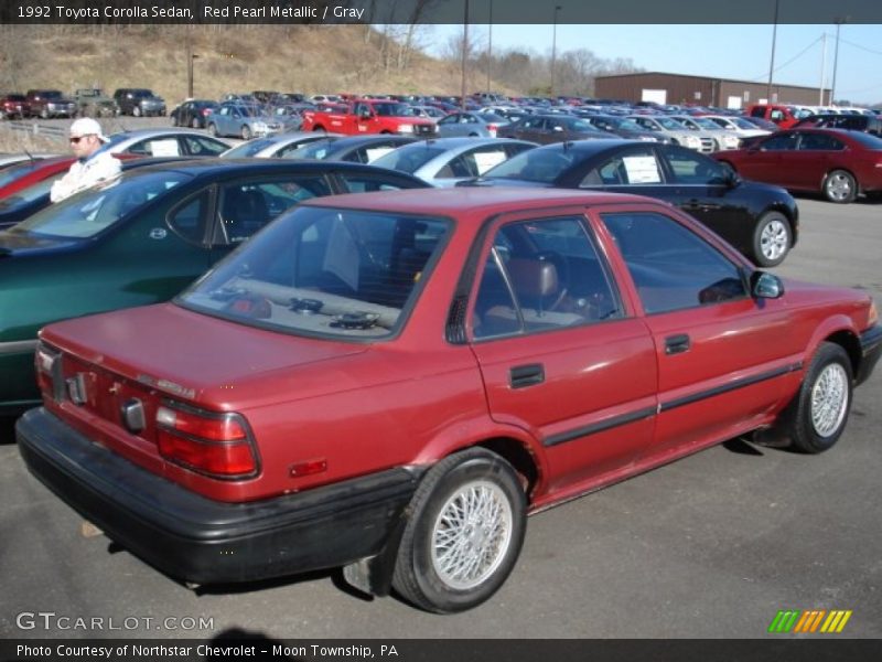 Red Pearl Metallic / Gray 1992 Toyota Corolla Sedan