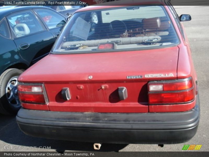 Red Pearl Metallic / Gray 1992 Toyota Corolla Sedan