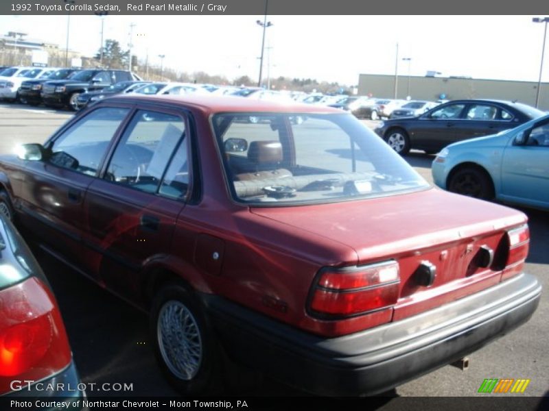 Red Pearl Metallic / Gray 1992 Toyota Corolla Sedan