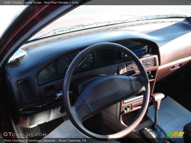 Red Pearl Metallic / Gray 1992 Toyota Corolla Sedan
