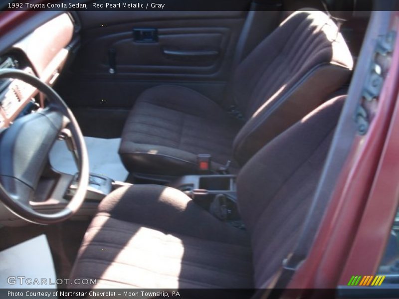 Red Pearl Metallic / Gray 1992 Toyota Corolla Sedan