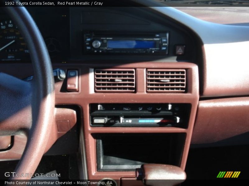 Red Pearl Metallic / Gray 1992 Toyota Corolla Sedan