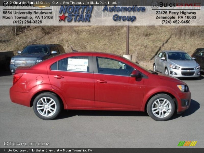 Crystal Red Tintcoat / Jet Black/Dark Titanium 2012 Chevrolet Sonic LS Sedan