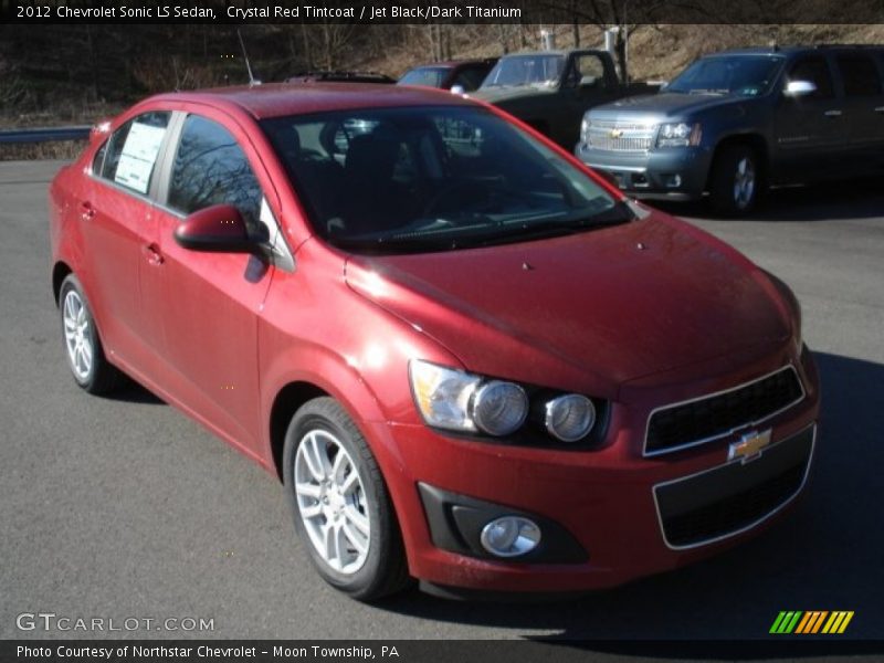 Crystal Red Tintcoat / Jet Black/Dark Titanium 2012 Chevrolet Sonic LS Sedan