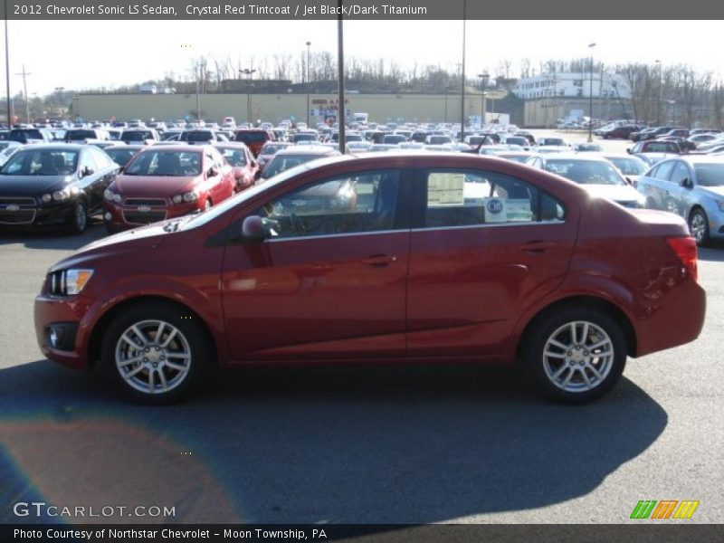 Crystal Red Tintcoat / Jet Black/Dark Titanium 2012 Chevrolet Sonic LS Sedan