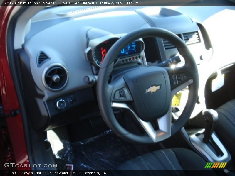 Crystal Red Tintcoat / Jet Black/Dark Titanium 2012 Chevrolet Sonic LS Sedan