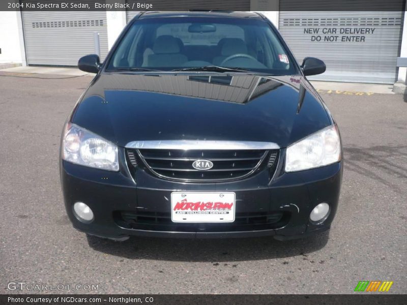 Ebony Black / Beige 2004 Kia Spectra EX Sedan