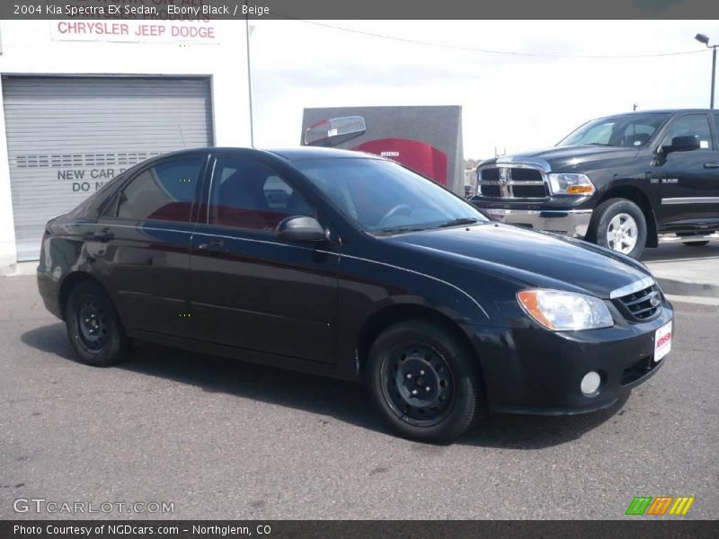 Ebony Black / Beige 2004 Kia Spectra EX Sedan