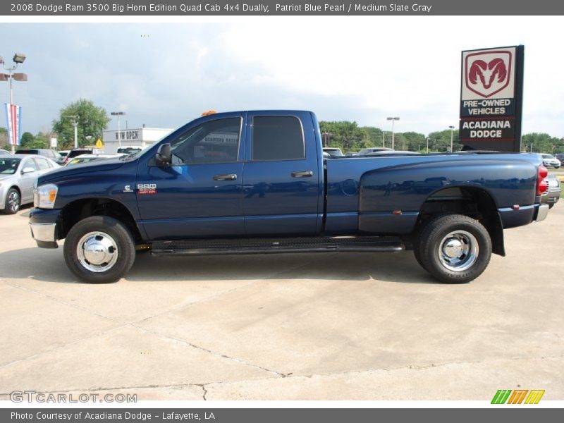 Patriot Blue Pearl / Medium Slate Gray 2008 Dodge Ram 3500 Big Horn Edition Quad Cab 4x4 Dually