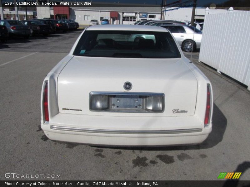 White / Dark Blue 1997 Cadillac DeVille Sedan