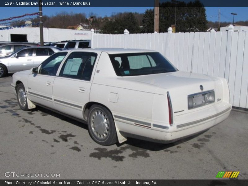 White / Dark Blue 1997 Cadillac DeVille Sedan