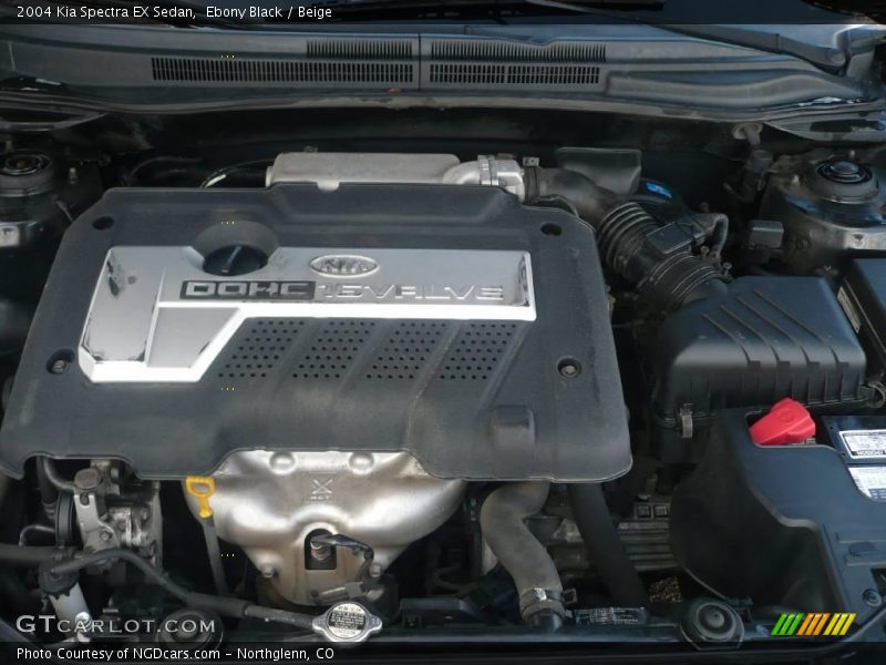 Ebony Black / Beige 2004 Kia Spectra EX Sedan