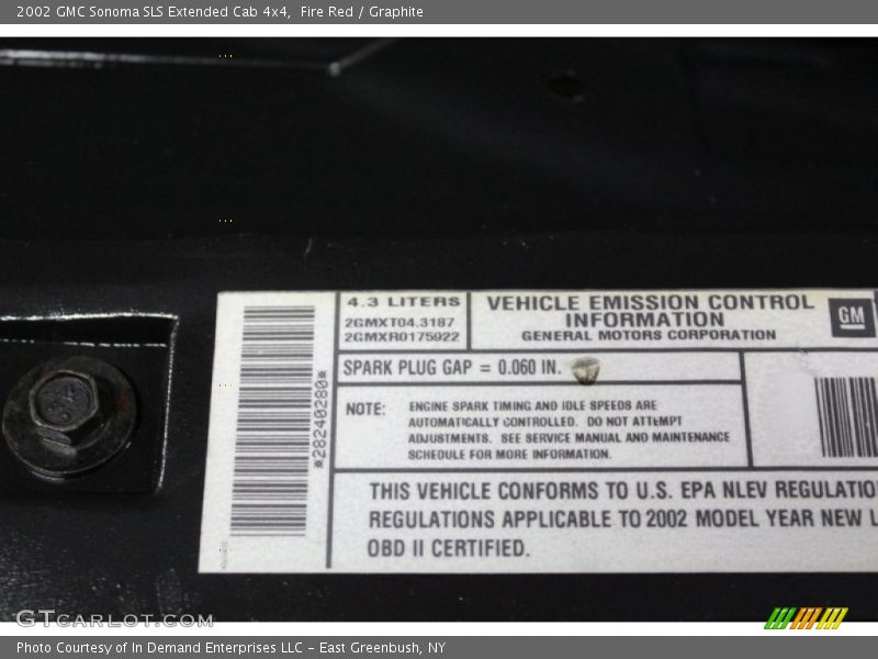 Fire Red / Graphite 2002 GMC Sonoma SLS Extended Cab 4x4