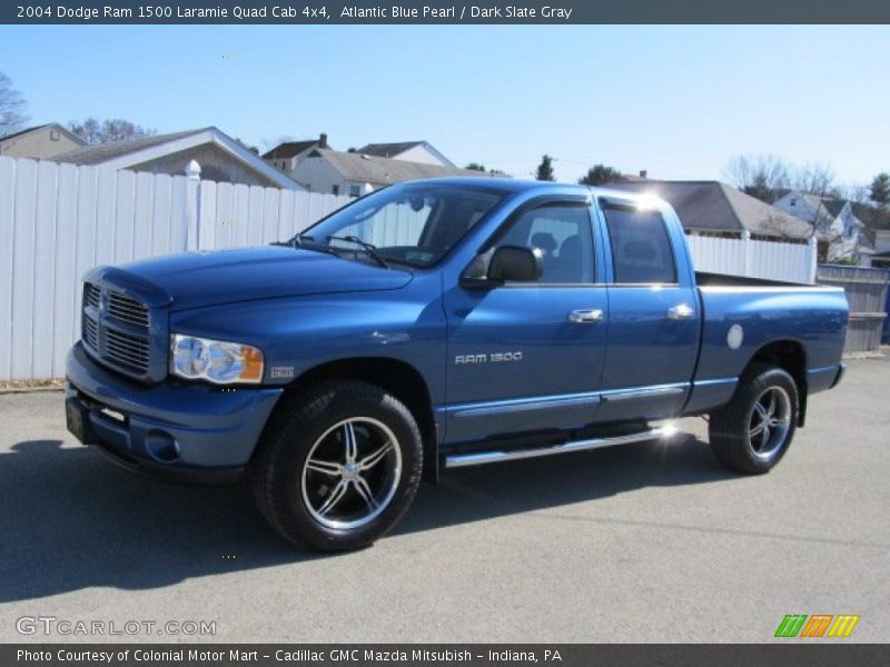 Atlantic Blue Pearl / Dark Slate Gray 2004 Dodge Ram 1500 Laramie Quad Cab 4x4