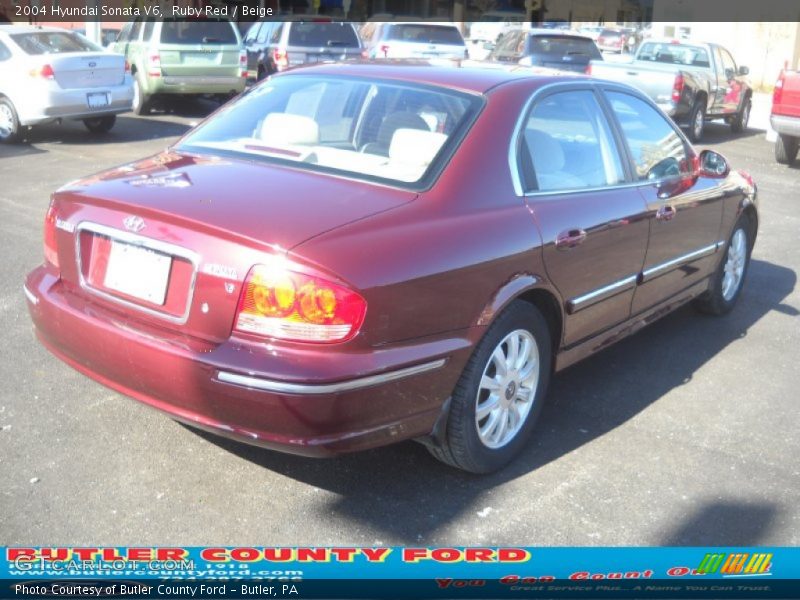 Ruby Red / Beige 2004 Hyundai Sonata V6