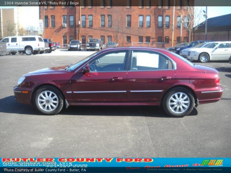 Ruby Red / Beige 2004 Hyundai Sonata V6