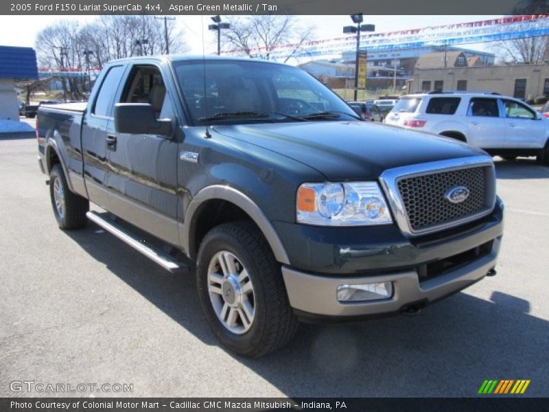 Aspen Green Metallic / Tan 2005 Ford F150 Lariat SuperCab 4x4