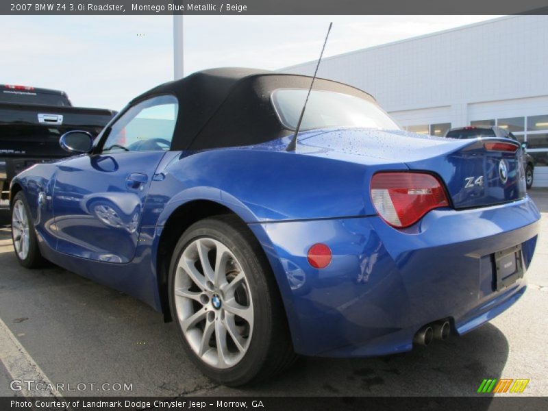 Montego Blue Metallic / Beige 2007 BMW Z4 3.0i Roadster