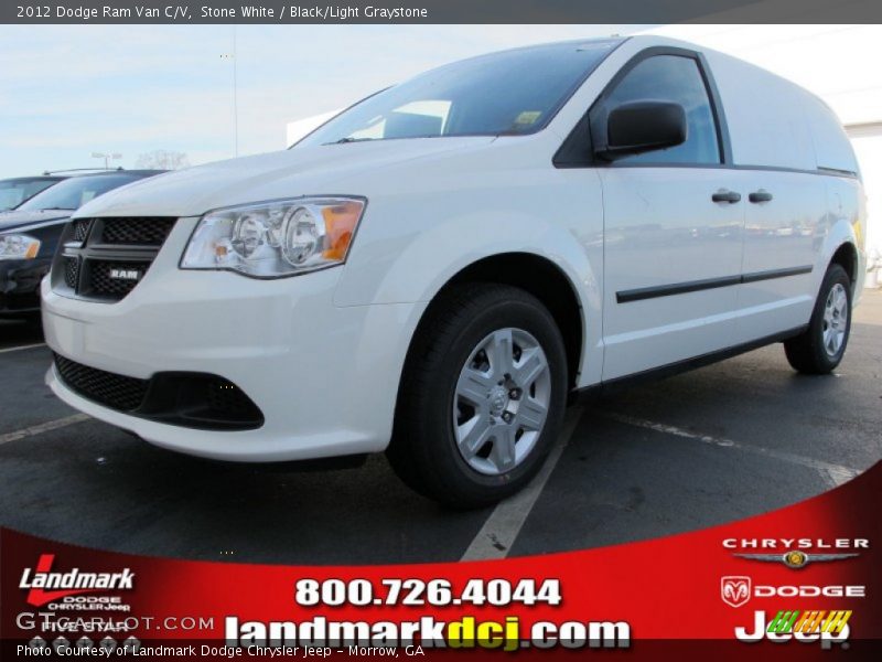 Stone White / Black/Light Graystone 2012 Dodge Ram Van C/V