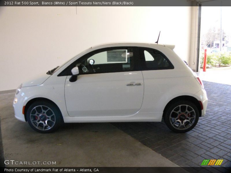 Bianco (White) / Sport Tessuto Nero/Nero (Black/Black) 2012 Fiat 500 Sport