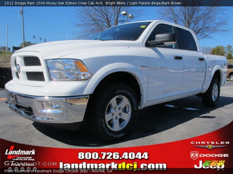 Bright White / Light Pebble Beige/Bark Brown 2012 Dodge Ram 1500 Mossy Oak Edition Crew Cab 4x4