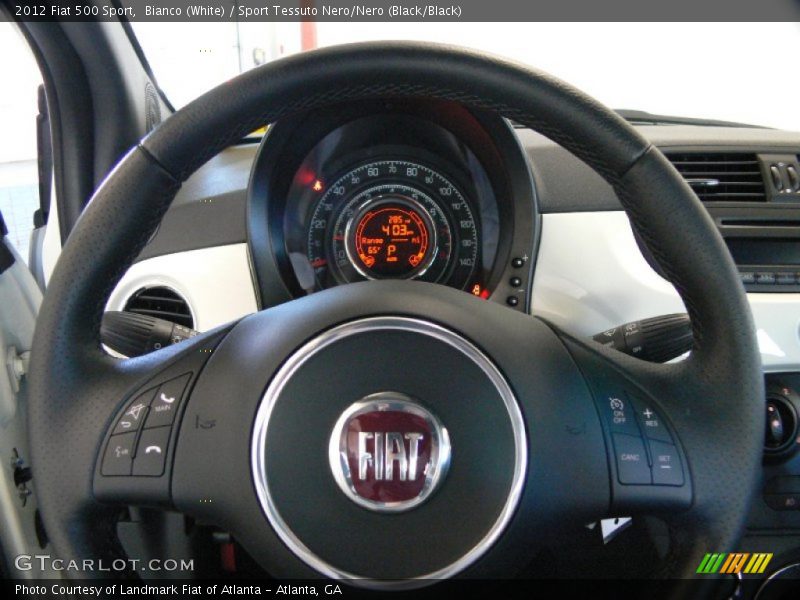 Bianco (White) / Sport Tessuto Nero/Nero (Black/Black) 2012 Fiat 500 Sport