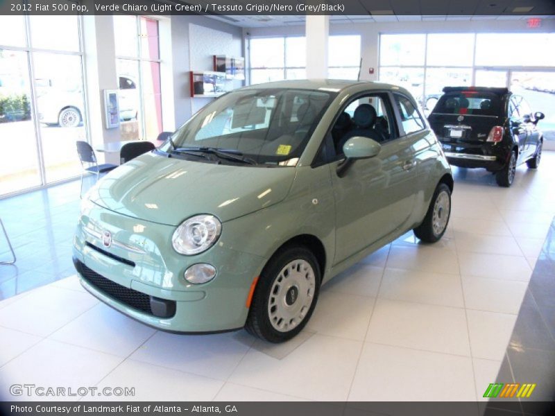 Verde Chiaro (Light Green) / Tessuto Grigio/Nero (Grey/Black) 2012 Fiat 500 Pop
