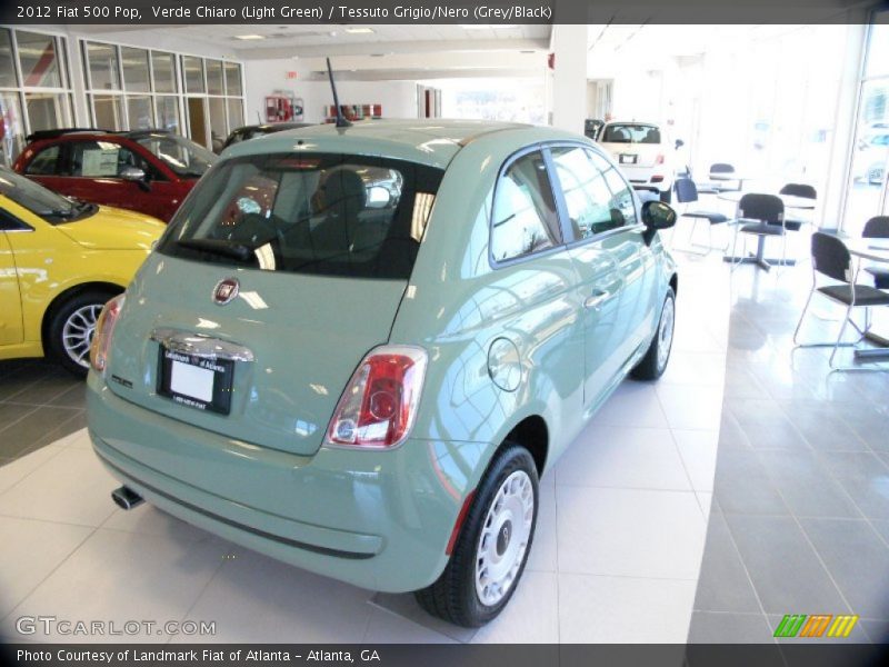 Verde Chiaro (Light Green) / Tessuto Grigio/Nero (Grey/Black) 2012 Fiat 500 Pop