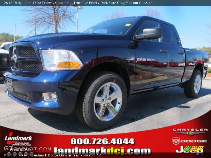 True Blue Pearl / Dark Slate Gray/Medium Graystone 2012 Dodge Ram 1500 Express Quad Cab